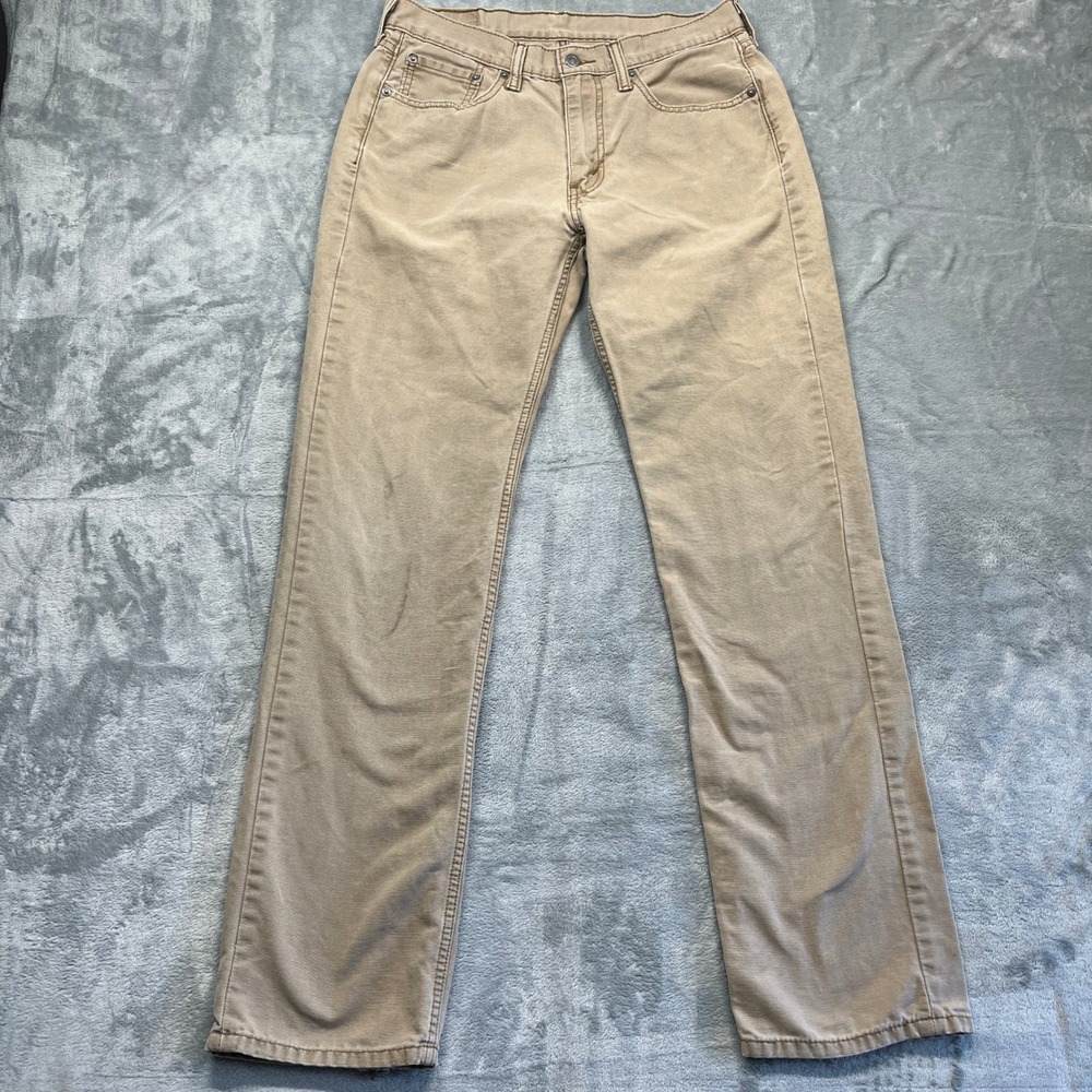 Levi's 514 Straight Fit Pants Mens 32x34‎ Tan Canvas Cotton Workwear Khaki